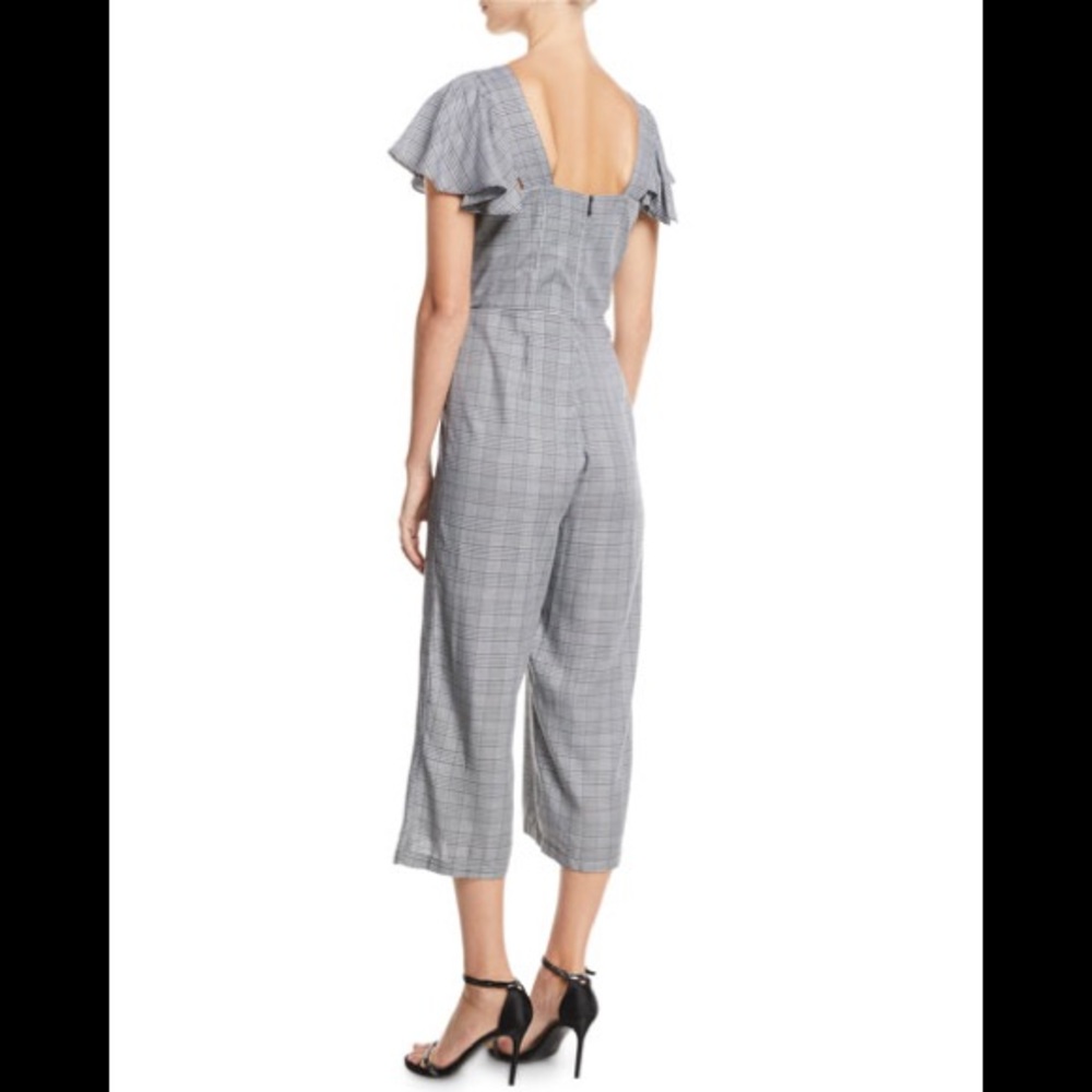 Laundry - Glen-Check Ruffle-trimmed culotte jumper - Picture 2 of 4